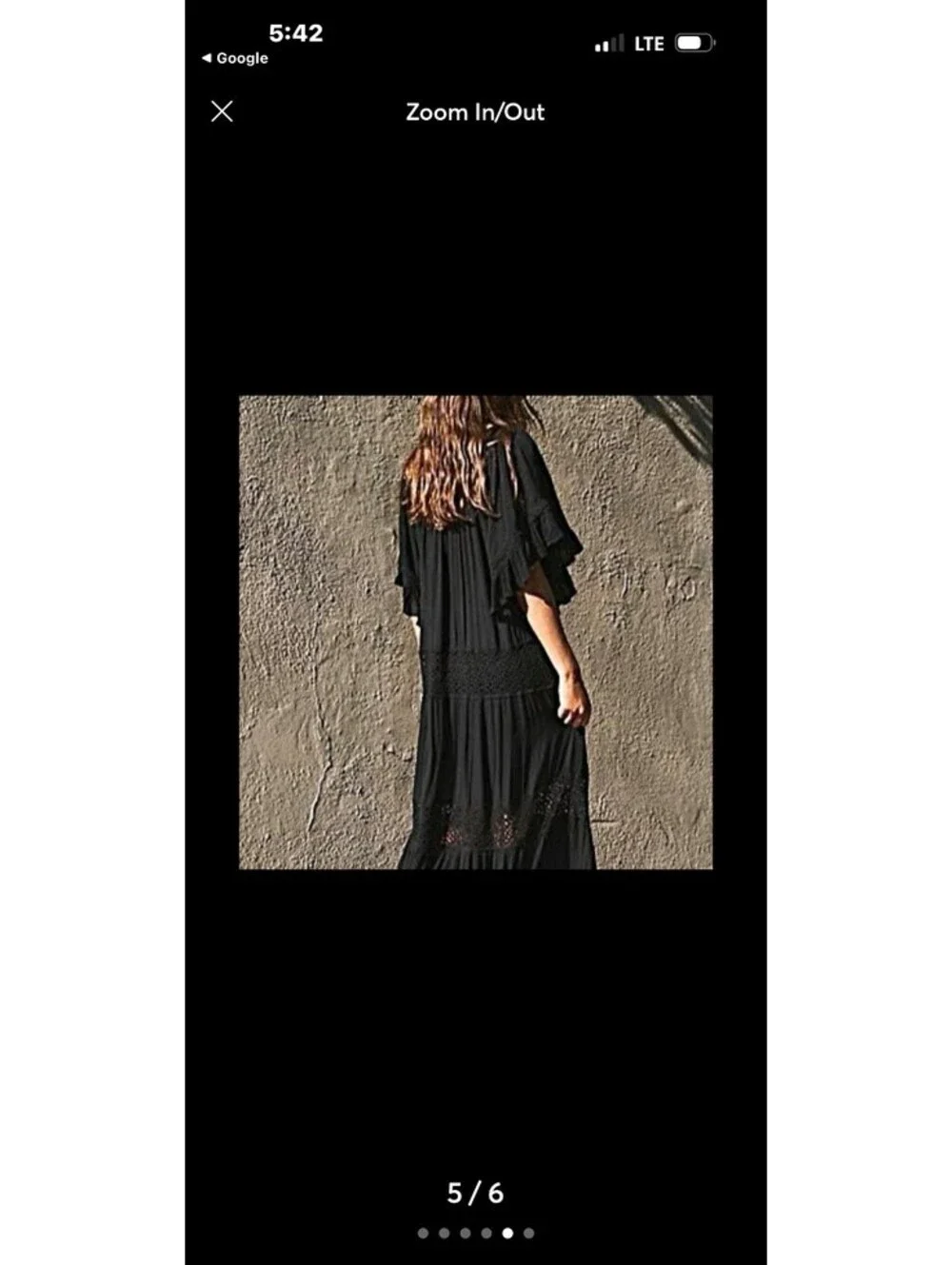 Free People Dream On Maxi Dress ruffle flutter sleeves lace panel SIZE XS #1355